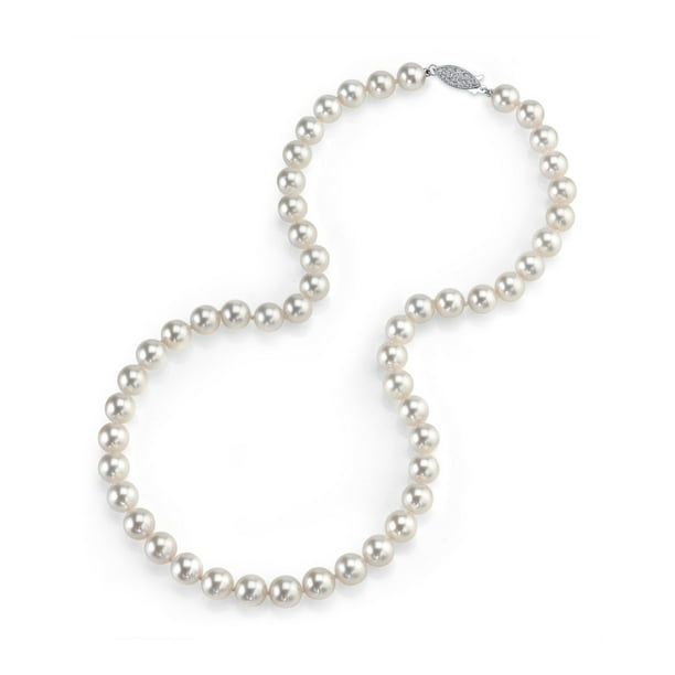 THE PEARL SOURCE 14K Gold 4.5-5.0mm AAA Quality Round Genuine White Japanese Akoya Saltwater Cultured Pearl Necklace in 18 Princess Length for Women 4550-AK-W3A-18 THE PEARL SOURCE 14K Gold 4.5-5.0mm AAA Quality Round Genuine White Japanese Akoya Saltwater Cultured Pearl Necklace in 18 Princess Length for Women 4550-AK-W3A-18